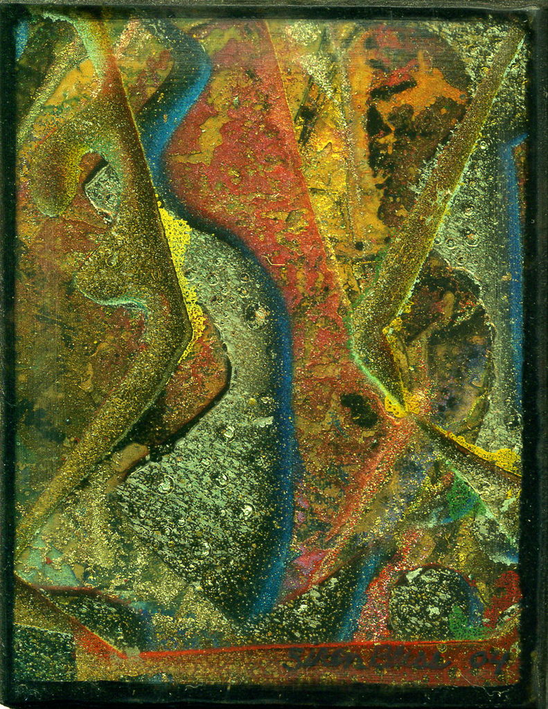Acrylic and Lacquer on Wood Panel, 2.375in x 3.125in - 2004 